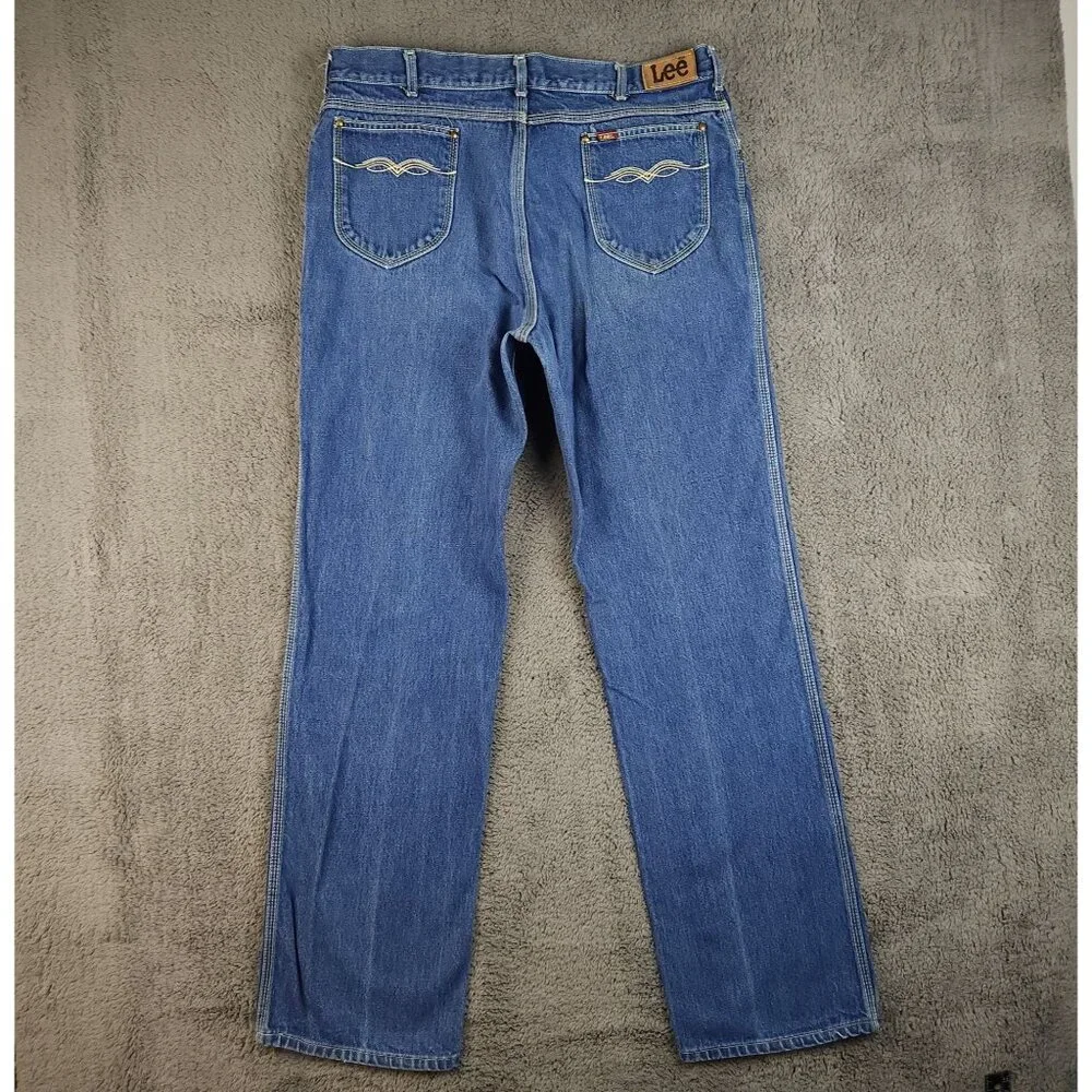 Lee Men's Regular Fit Straight Leg VTG 80's Jeans Tag 38x34 Fit‎ 34x33 USA Made